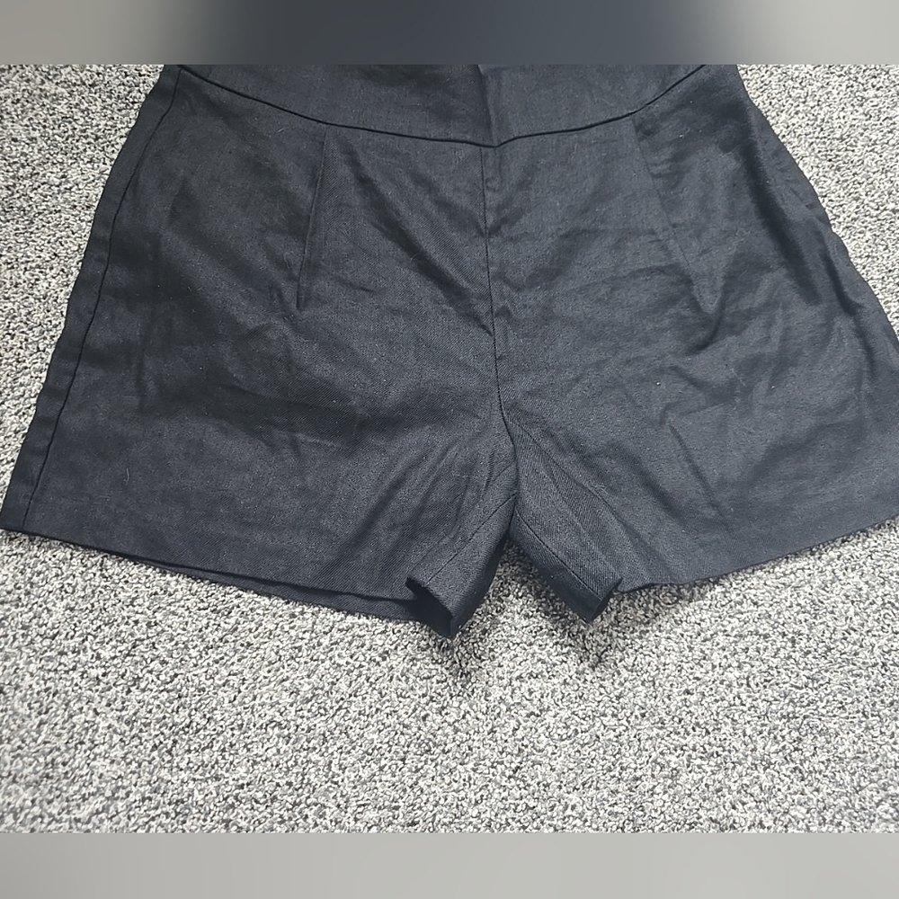Express Womens Black Dress Shorts Size 8 Side Zip Midi High Rise - Picture 10 of 13